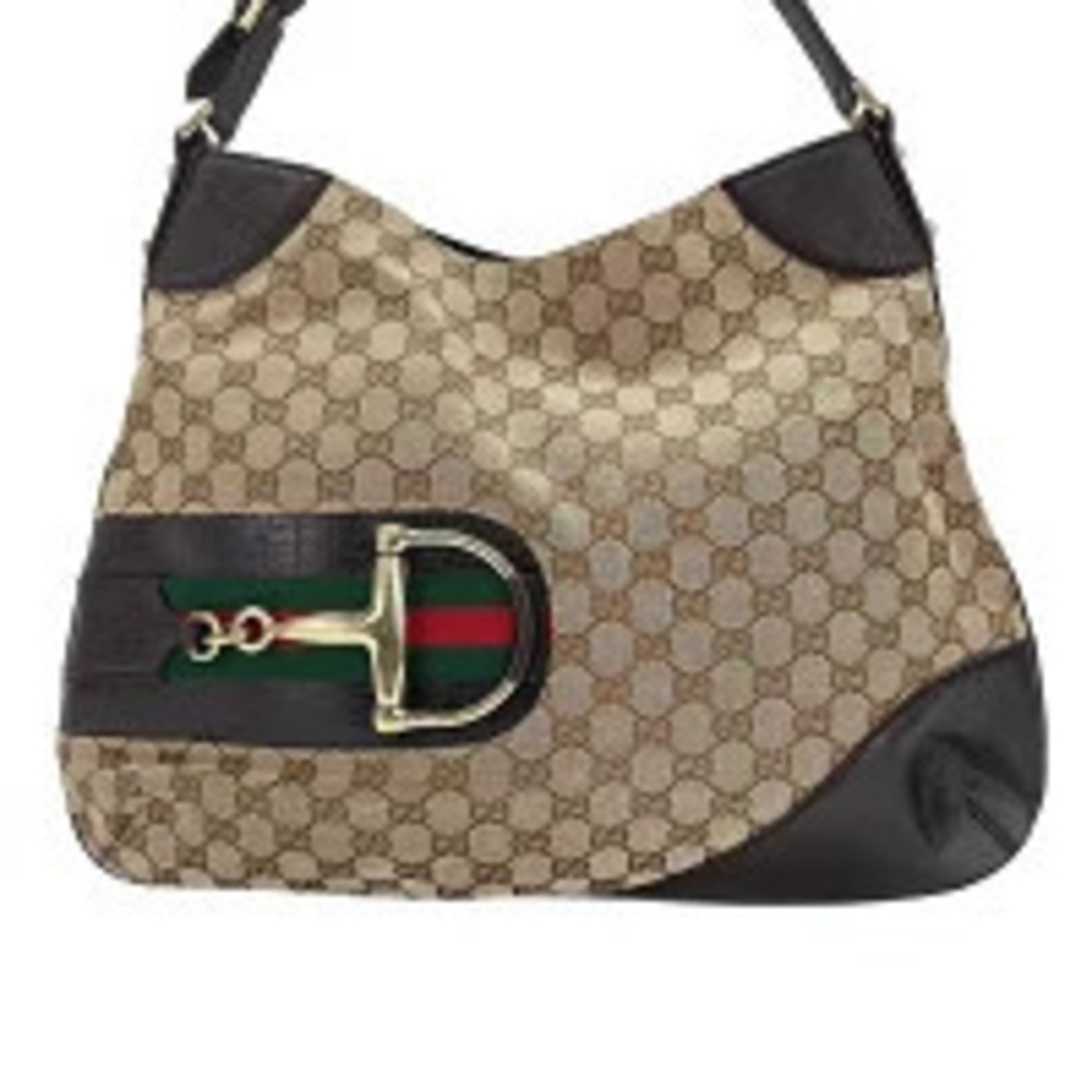 Gucci GG Canvas Sherry Shoulder Bag Brown